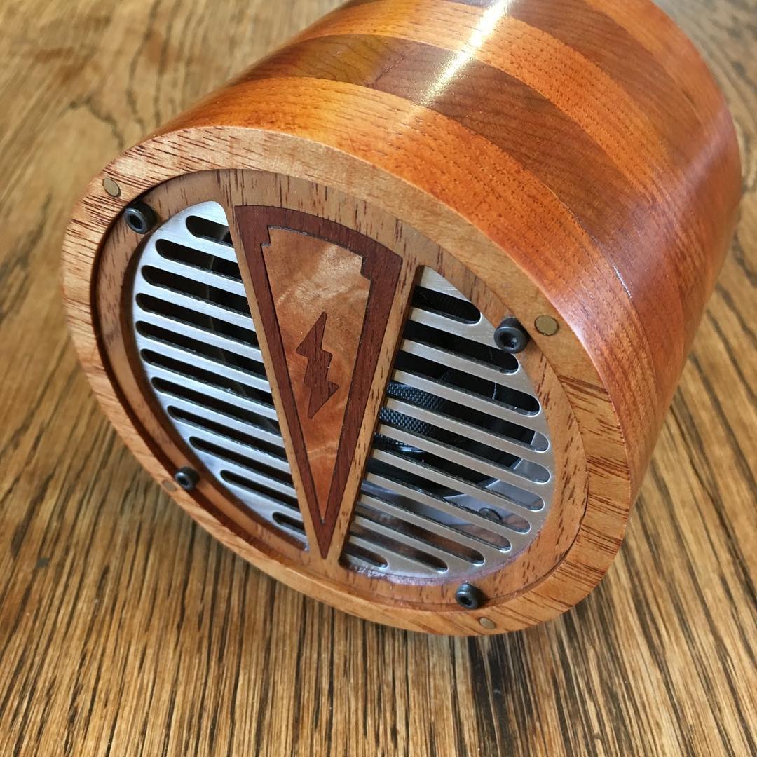 Custom Bluetooth speaker in oak and padauk