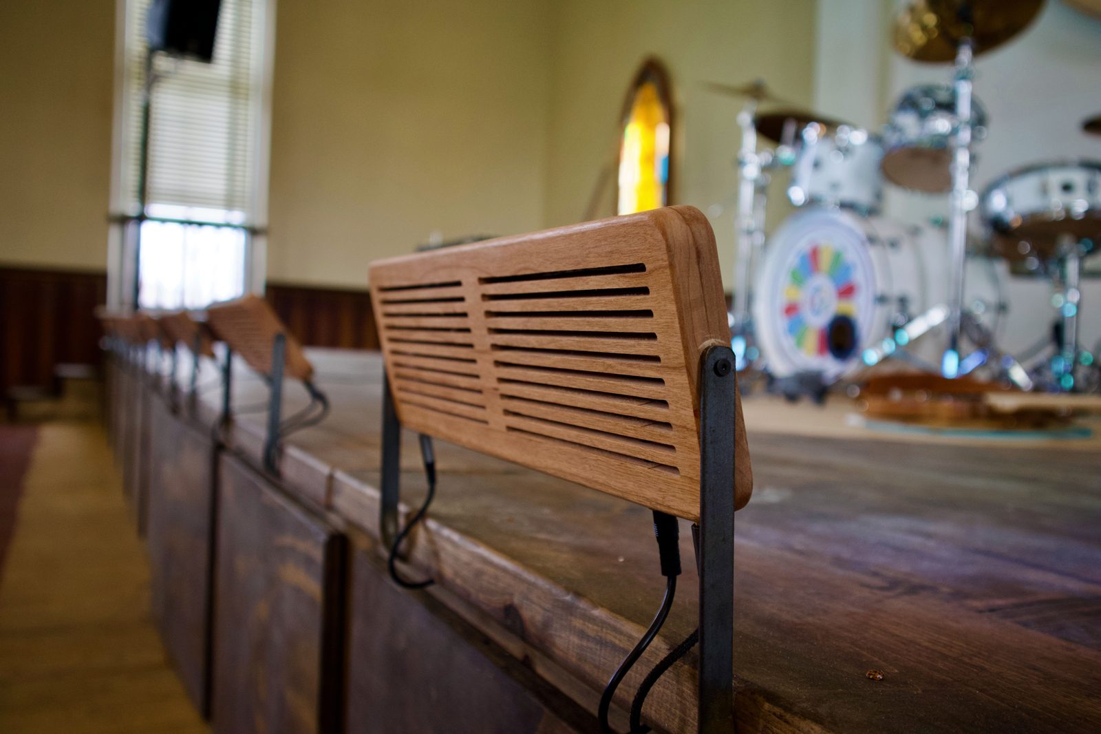 Ragamuffin Hall footlight wooden housing